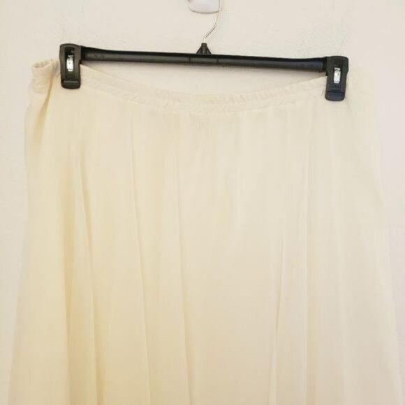 Vintage Chiffon A-Lined Cream Colored Skirt Size 24W EUC Runs Small - Picture 3 of 12
